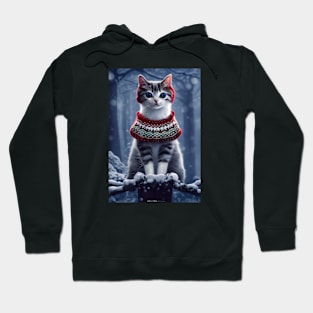 Cute Christmas Cat Hoodie